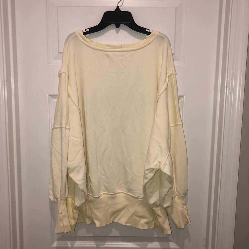New Free People We The Free Graphic Printed Camden Pullover Mallard Combo sz S - Picture 9 of 9